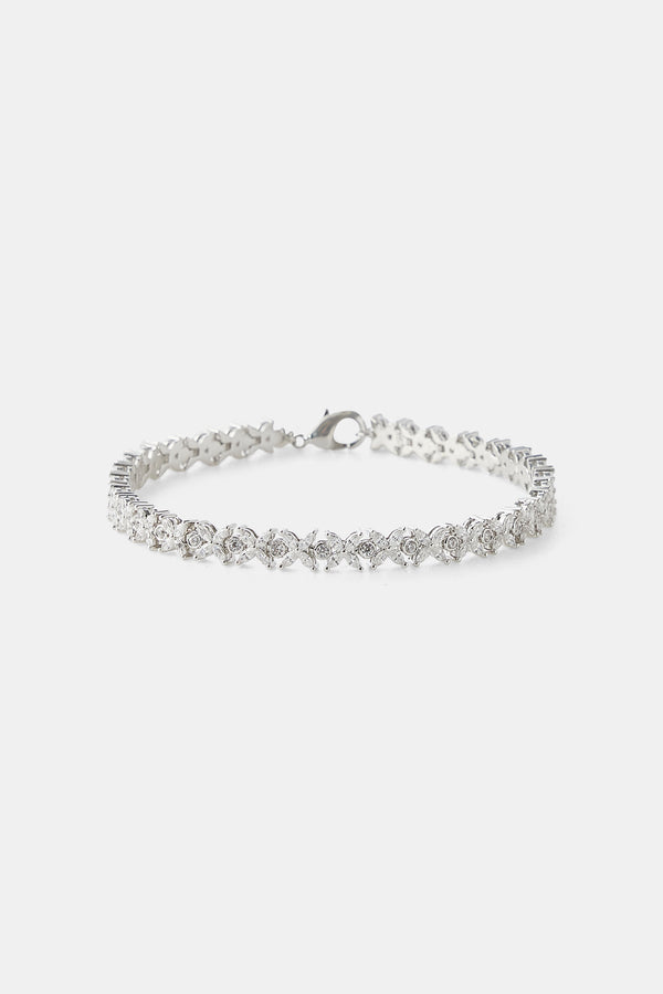 Iced Stone Cross Bracelet - 6mm
