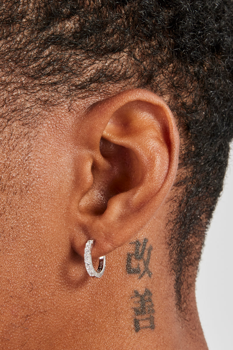 Sterling Silver Men's Diamond Huggie Hoop Earrings | H.Samuel Sterling Silver Men's Diamond Huggie Hoop Earrings | H.Samuel