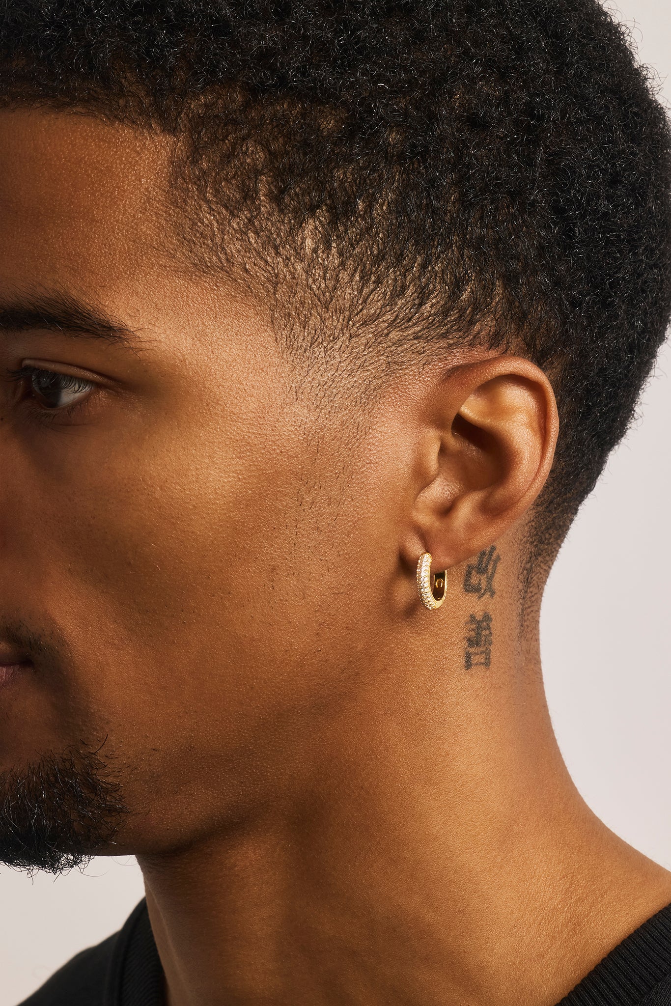 Iced Hoop Earrings - 15mm - Gold
