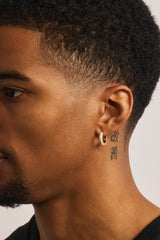 Iced Hoop Earrings - 15mm - Gold