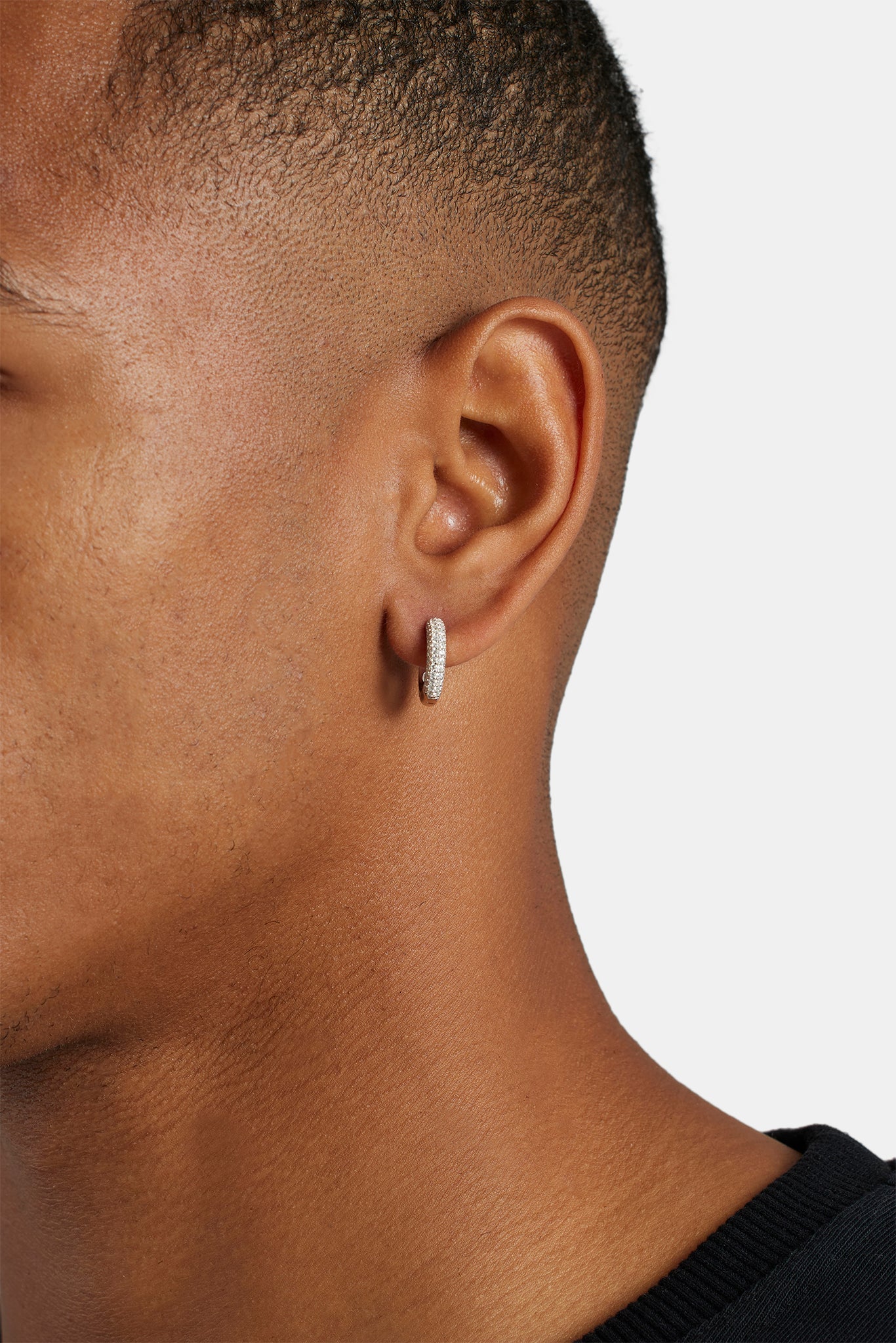 Creolen mit Eisverzierung – Silber 15 mm