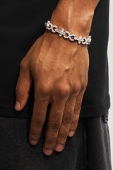 Iced Cross & Infinity Bracelet - 10mm - White