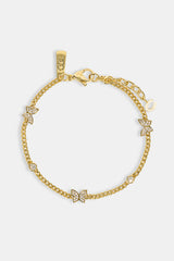 Armband mit Schmetterlingsanhänger (8 mm) – Gold