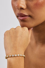 Baguette Cluster Bracelet - 5mm - Gold