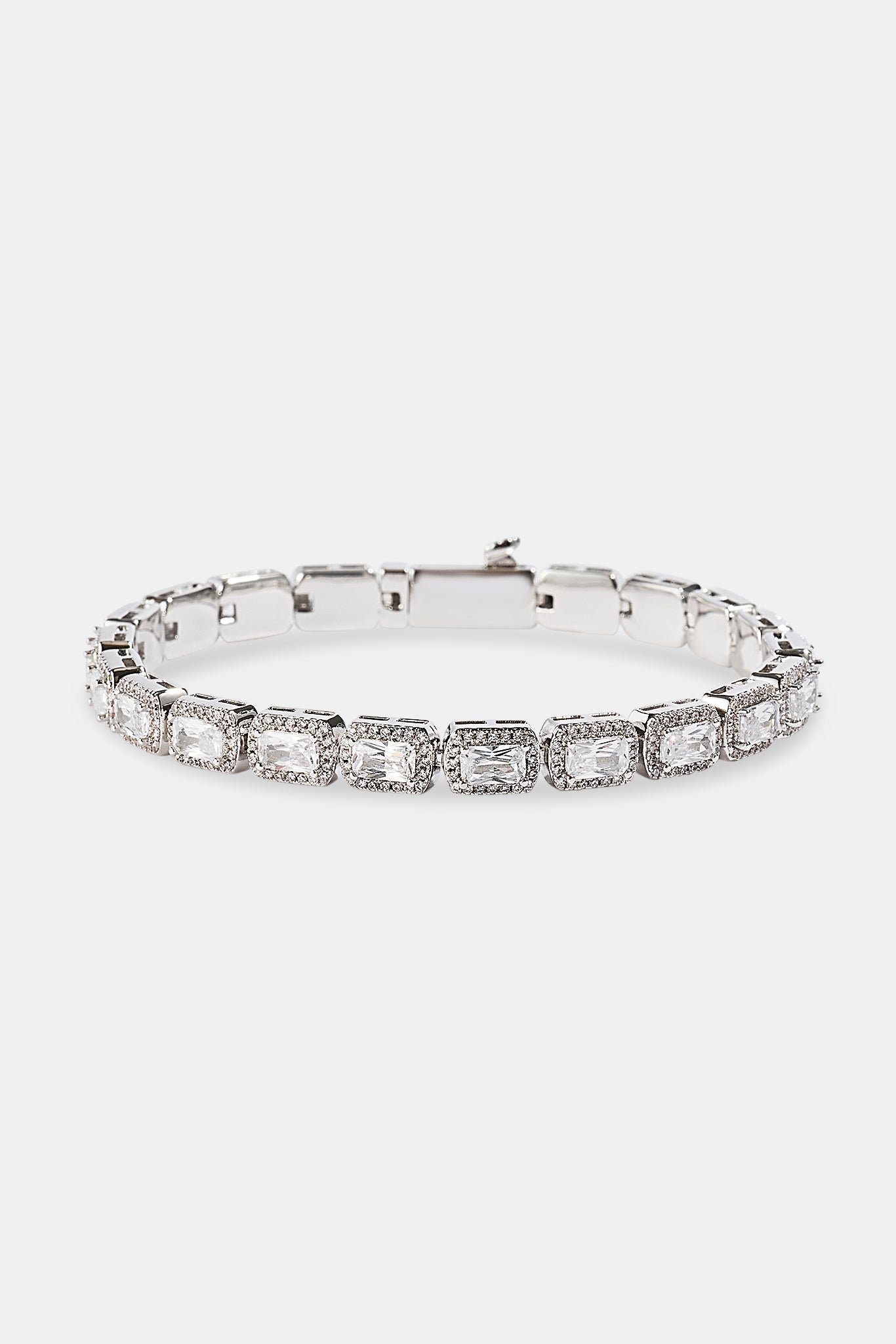 Baguette Cluster Bracelet - 5mm - White