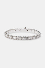 Baguette Cluster Bracelet - 5mm - White