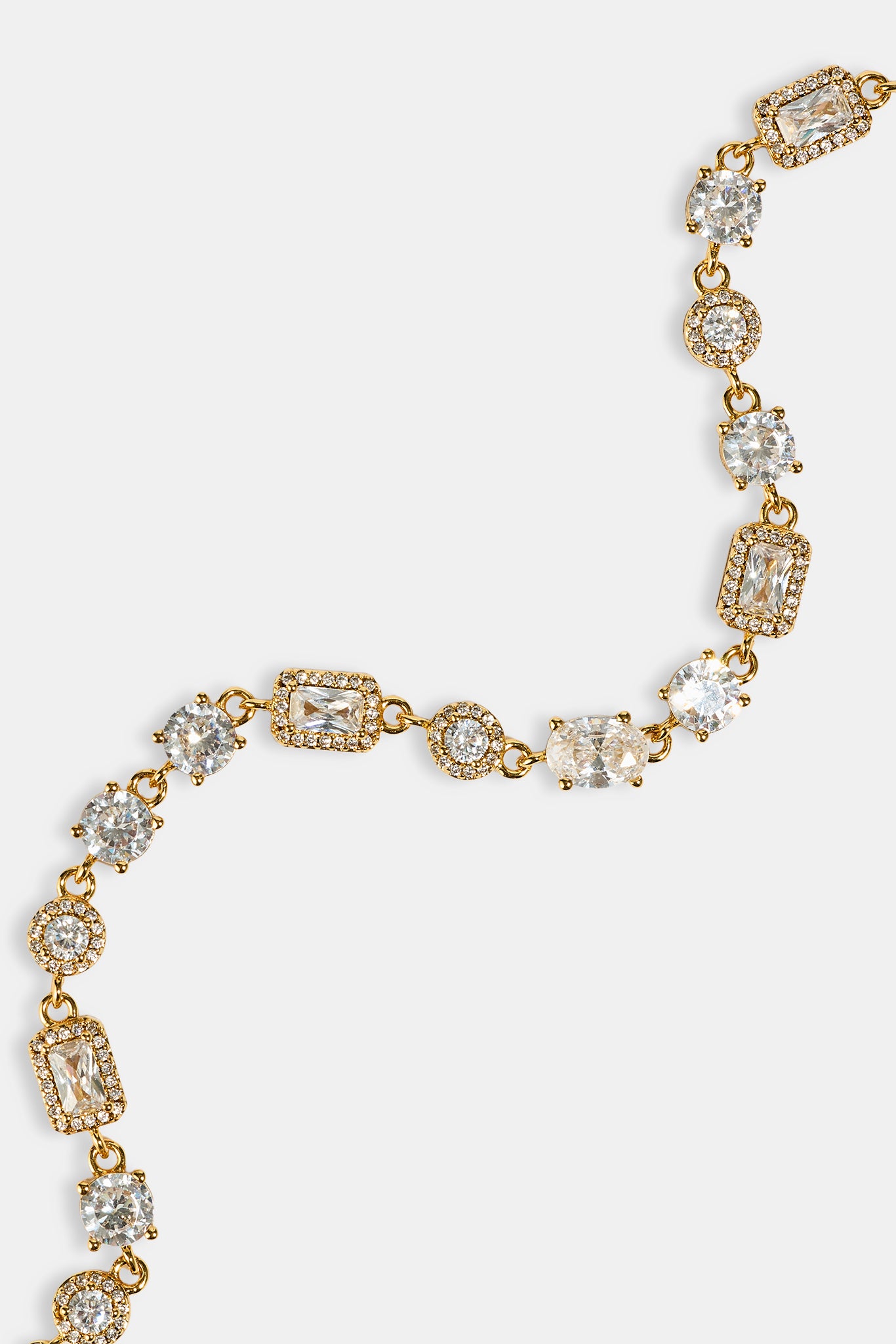 Iced Mixed Shape Bracelet - 5mm - Gold
