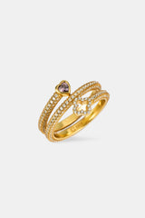 Ring mit gedrehtem Herz- und Motiv – 6 mm – Gold