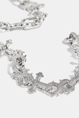 Iced Cross & Infinity Jean Chain - 20mm - White