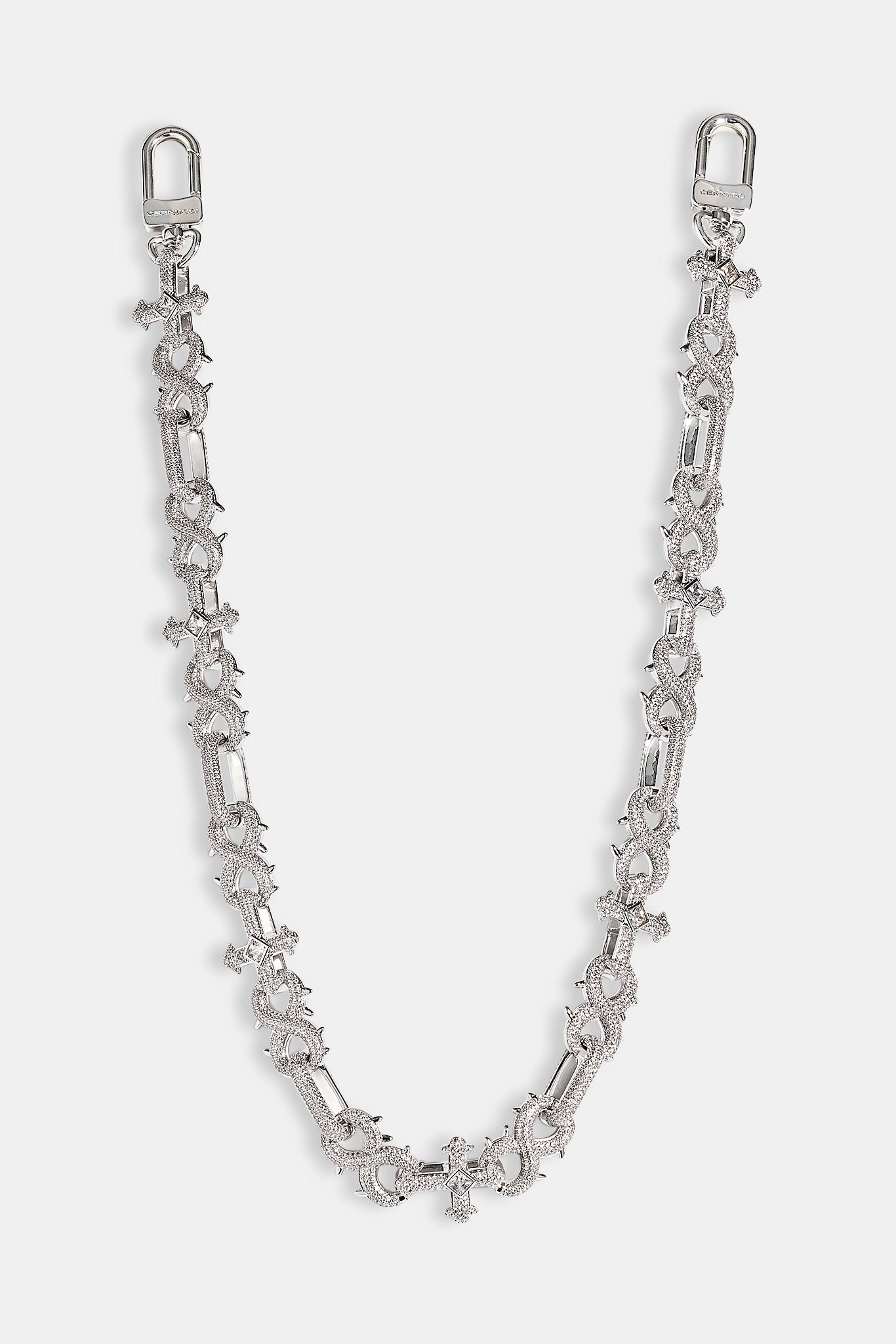 Iced Cross & Infinity Jean Chain - 20mm - White