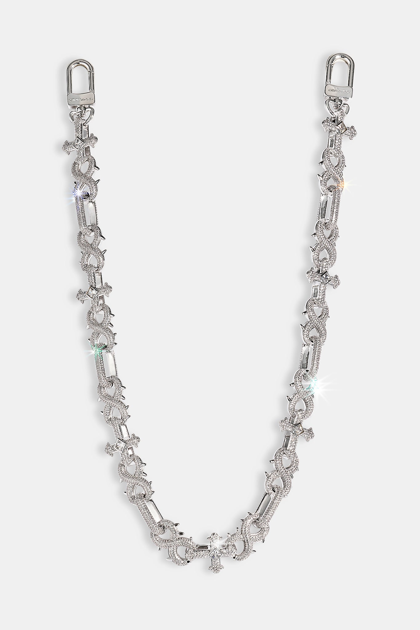 Iced Cross & Infinity Jean Chain - 20mm - White