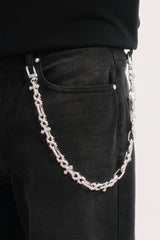 Iced Cross & Infinity Jean Chain - 20mm - White