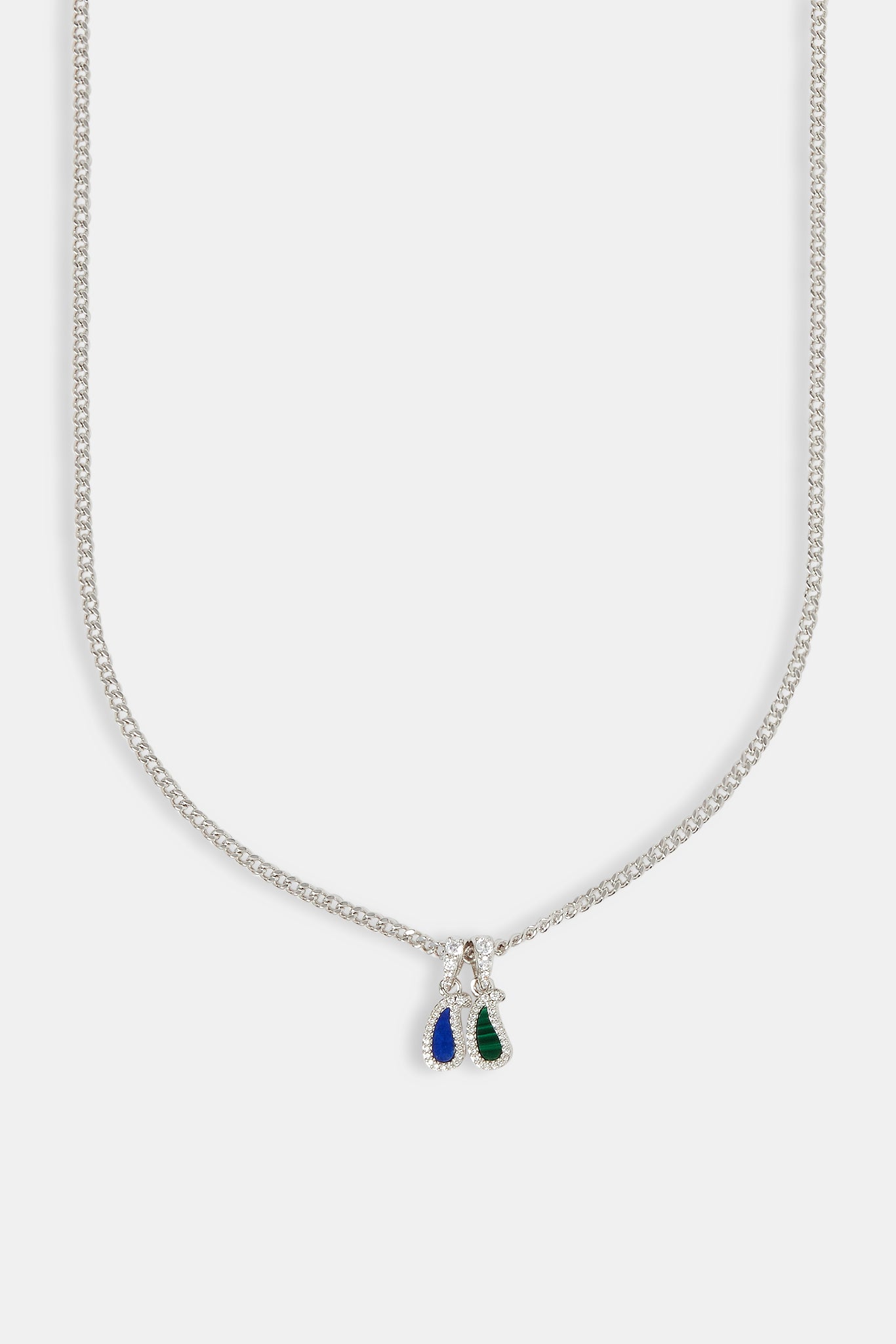 Lapis & Malachite Paisley Necklace - 8mm