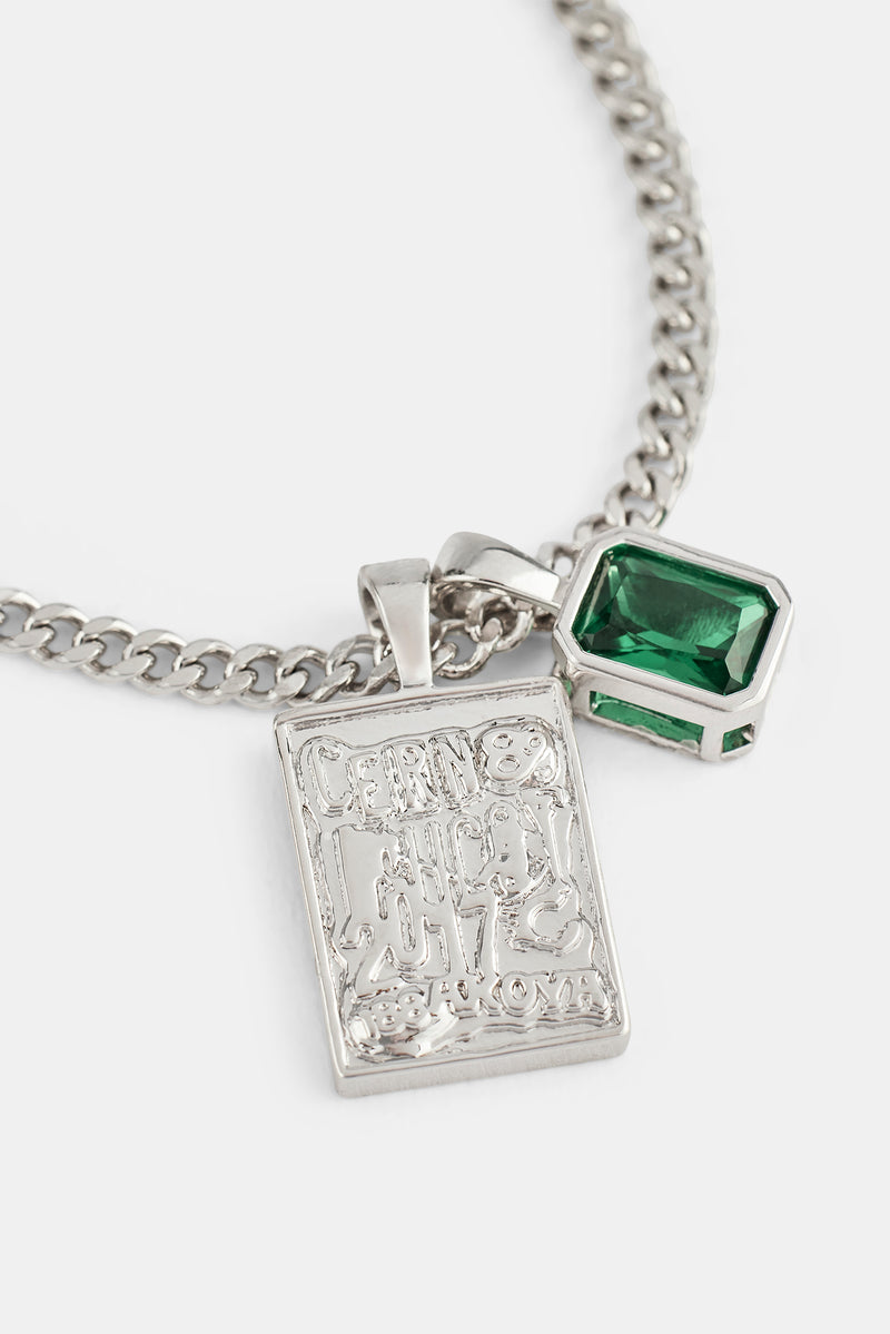 Layered 86 Pendant & Gemstone Necklace - 15mm