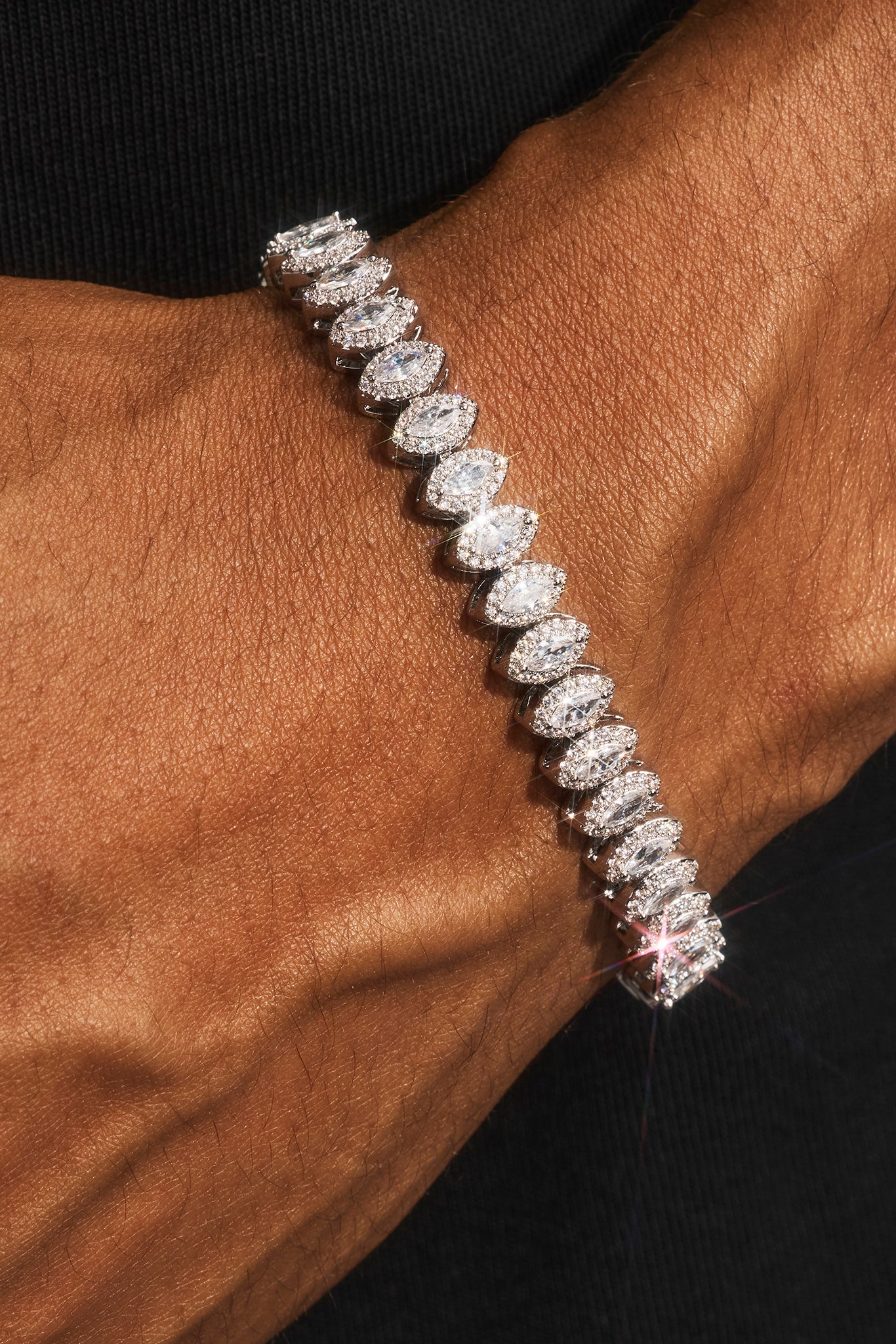 Marquise Tennis Bracelet - 8mm - White