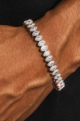 Marquise Tennis Bracelet - 8mm - White