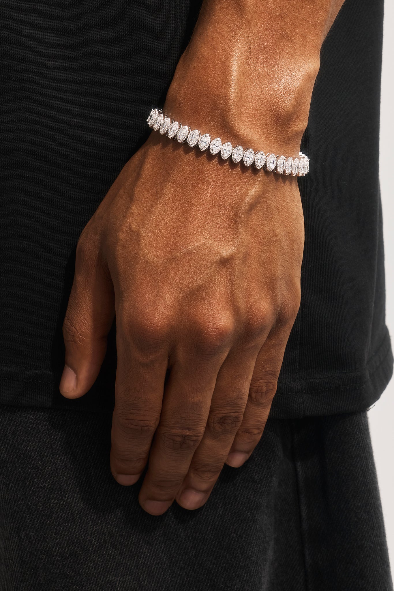 Marquise Tennis Bracelet - 8mm - White