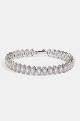 Marquise Tennis Bracelet - 8mm - White