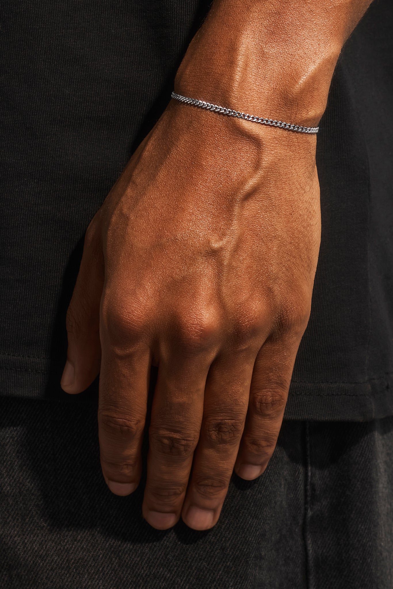 Mikro-kubanisches Armband für Herren – 3 mm – Weiß