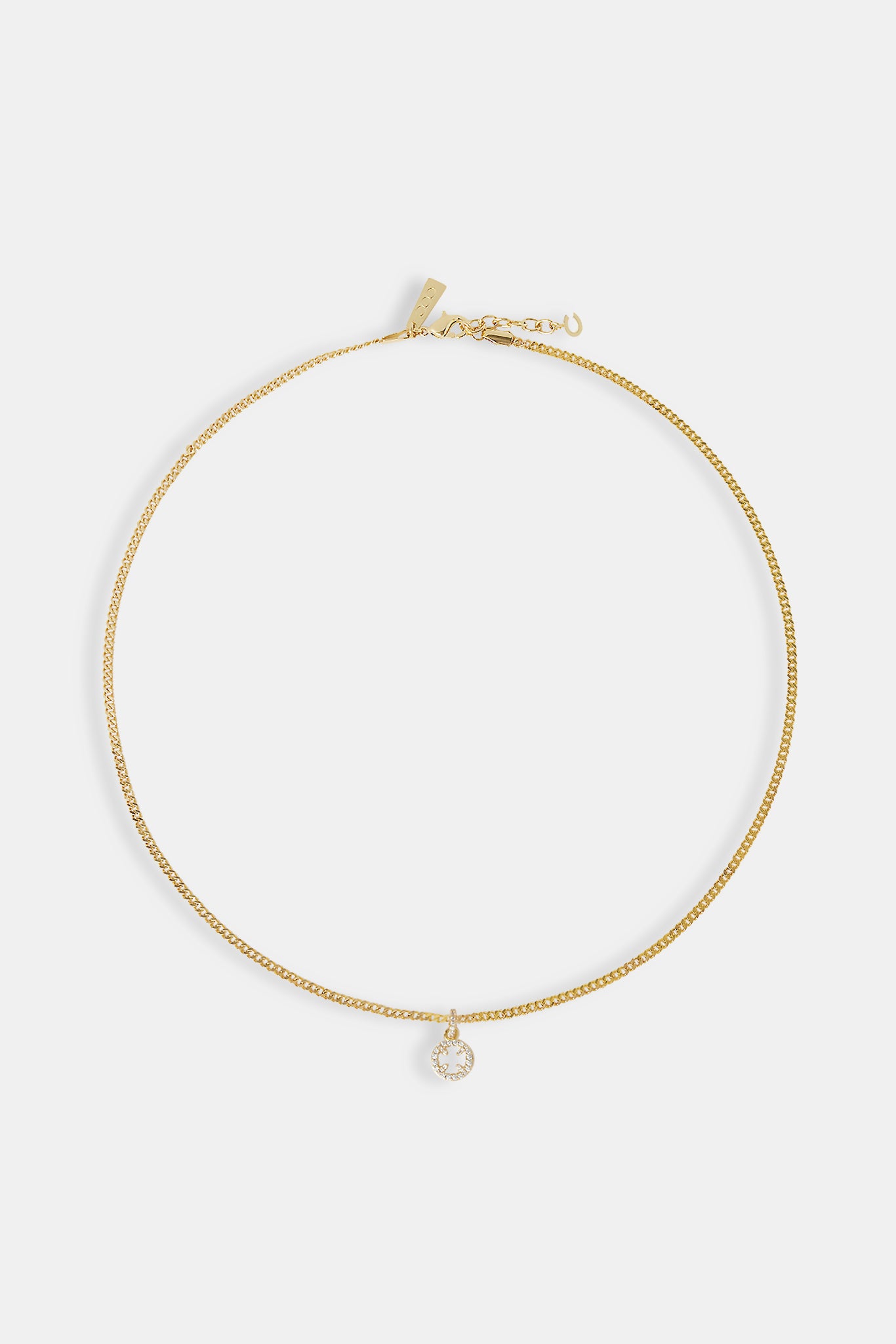 Micro Iced Motif Cut Out Necklace - 10mm - Gold