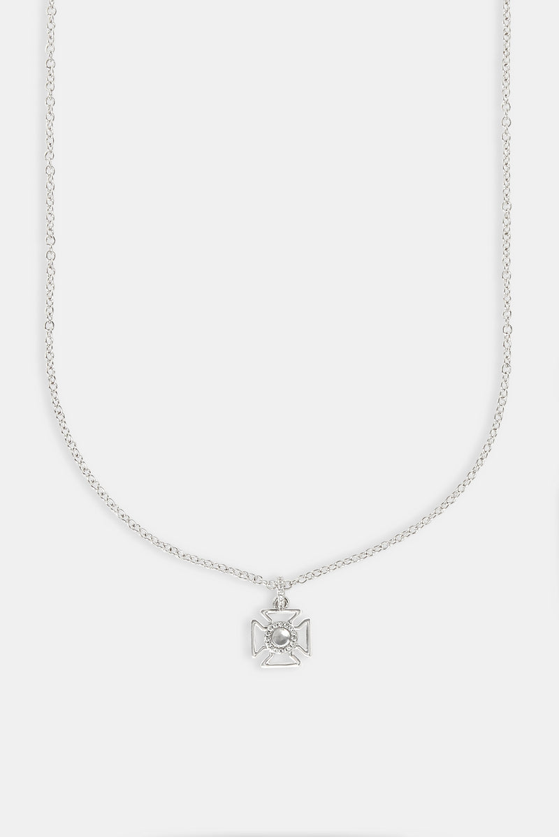 Micro Iced Outline Motif Necklace - 12mm