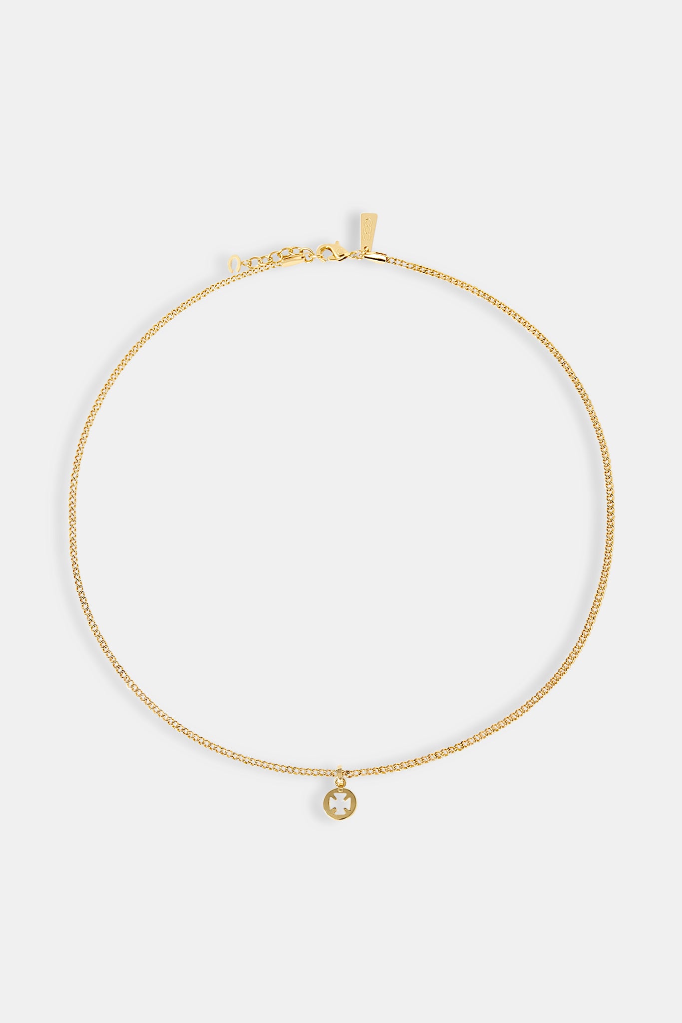 Micro Polished Motif Cut Out Necklace - 10mm - Gold