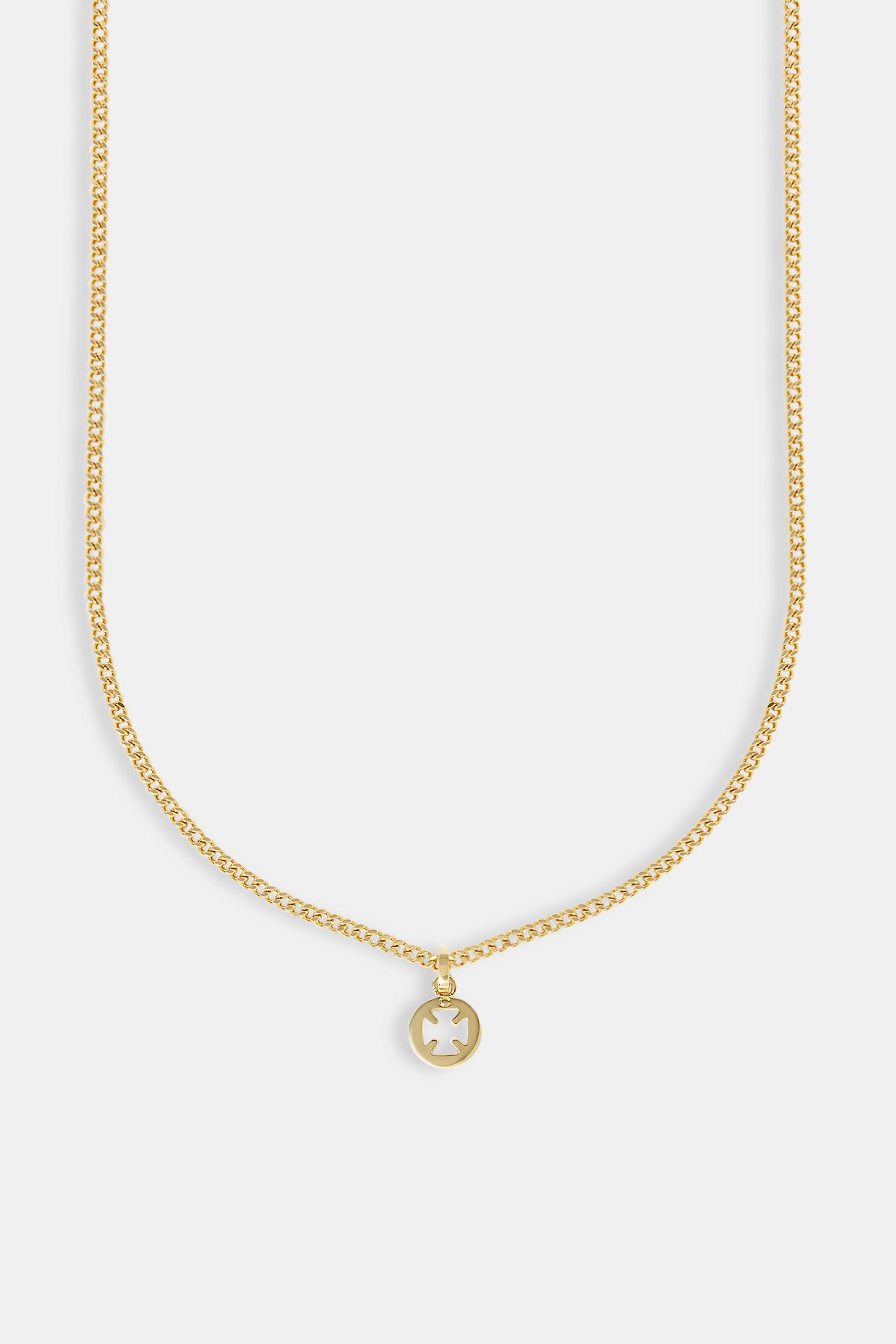 Micro Polished Motif Cut Out Necklace - 10mm - Gold
