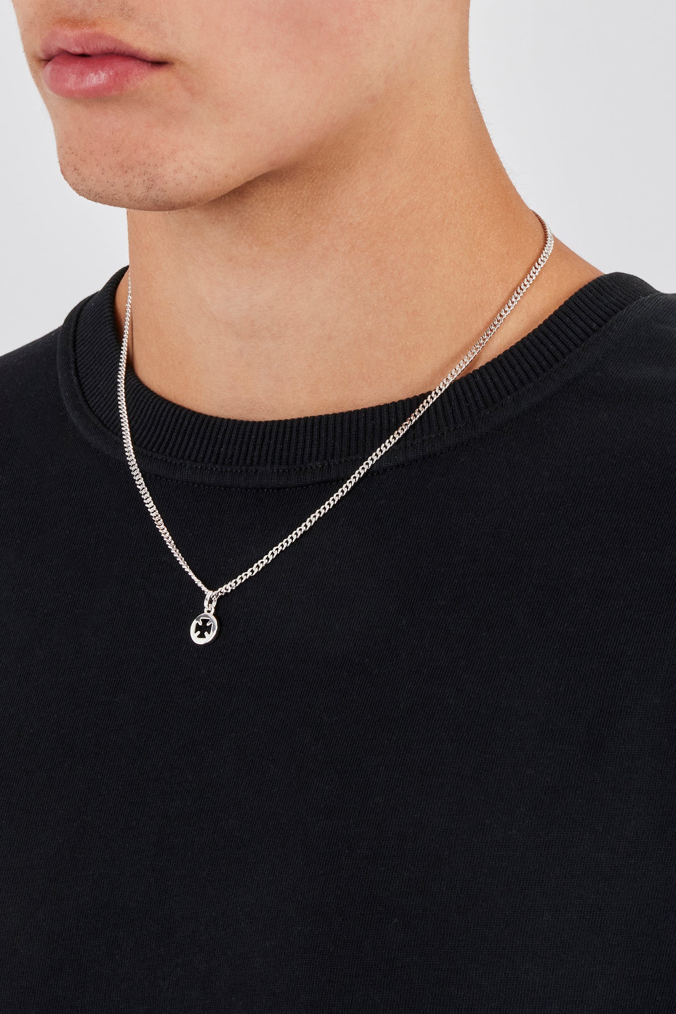 Micro Polished Motif Cut Out Necklace - 10mm