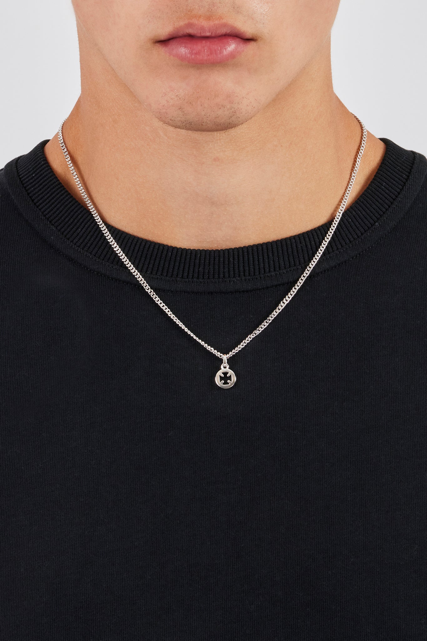 Micro Polished Motif Cut Out Necklace - 10mm