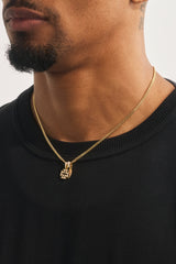 Iced Micro Cross & Chilli Necklace - 10mm - Gold