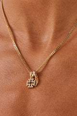 Micro Iced Cross & Chilli Necklace - 10mm