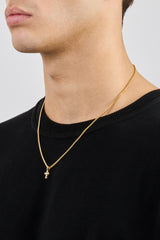 Mikro-Eiskreuz-Halskette im kubanischen Stil – 10 mm – Gold