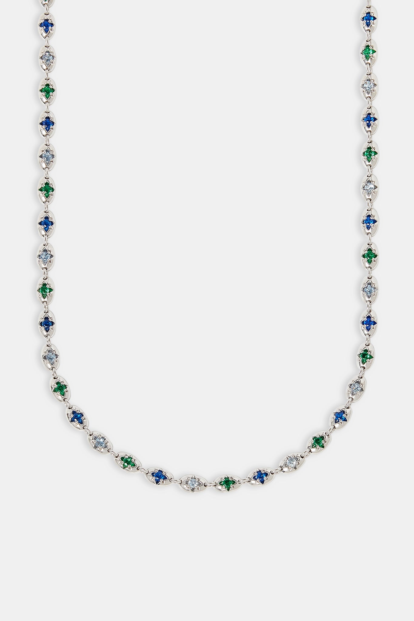 Mixed Gemstone Centre Coffee Bean Chain - 6mm