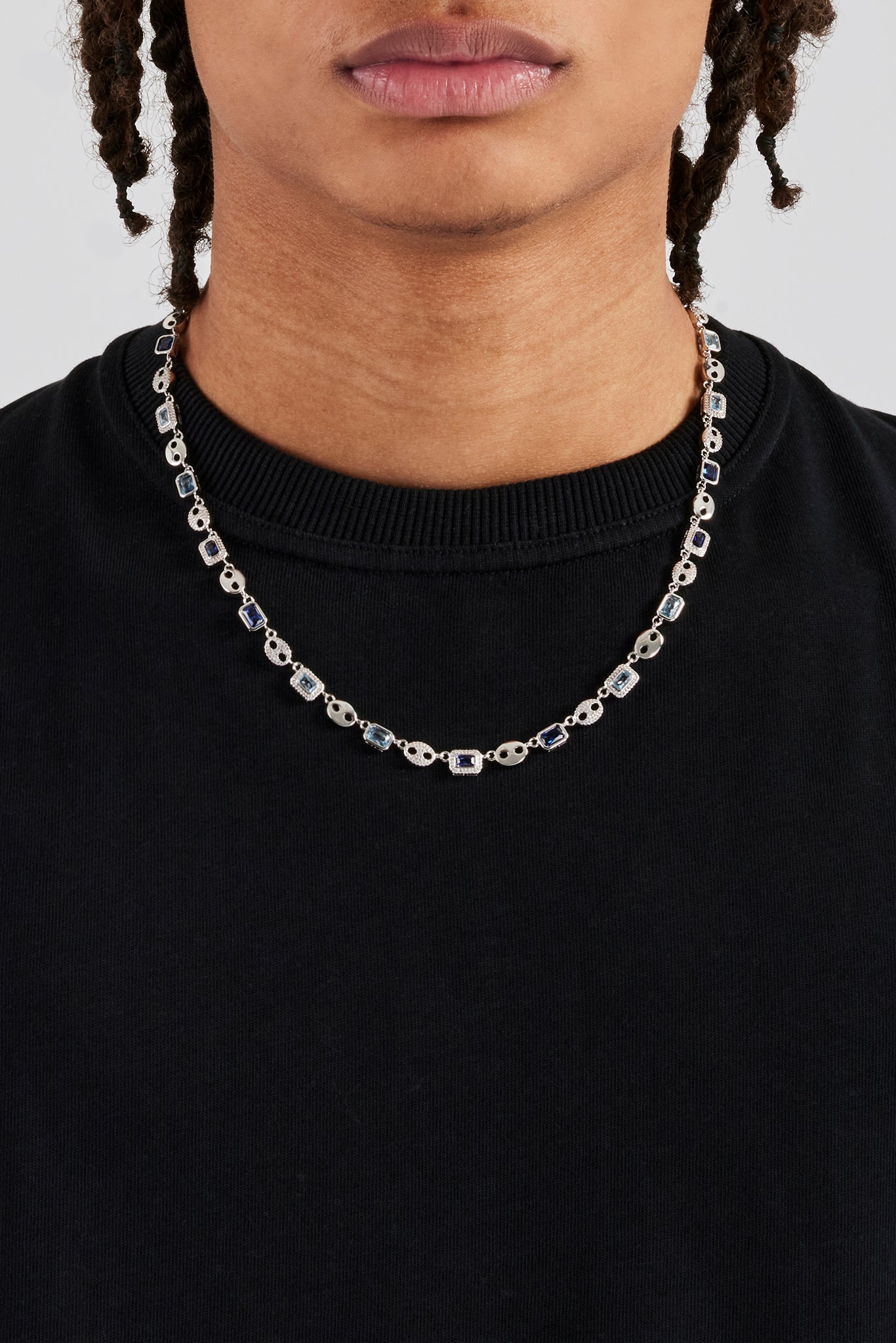 Multi Gemstone Coffee Bean Link Chain - 6mm