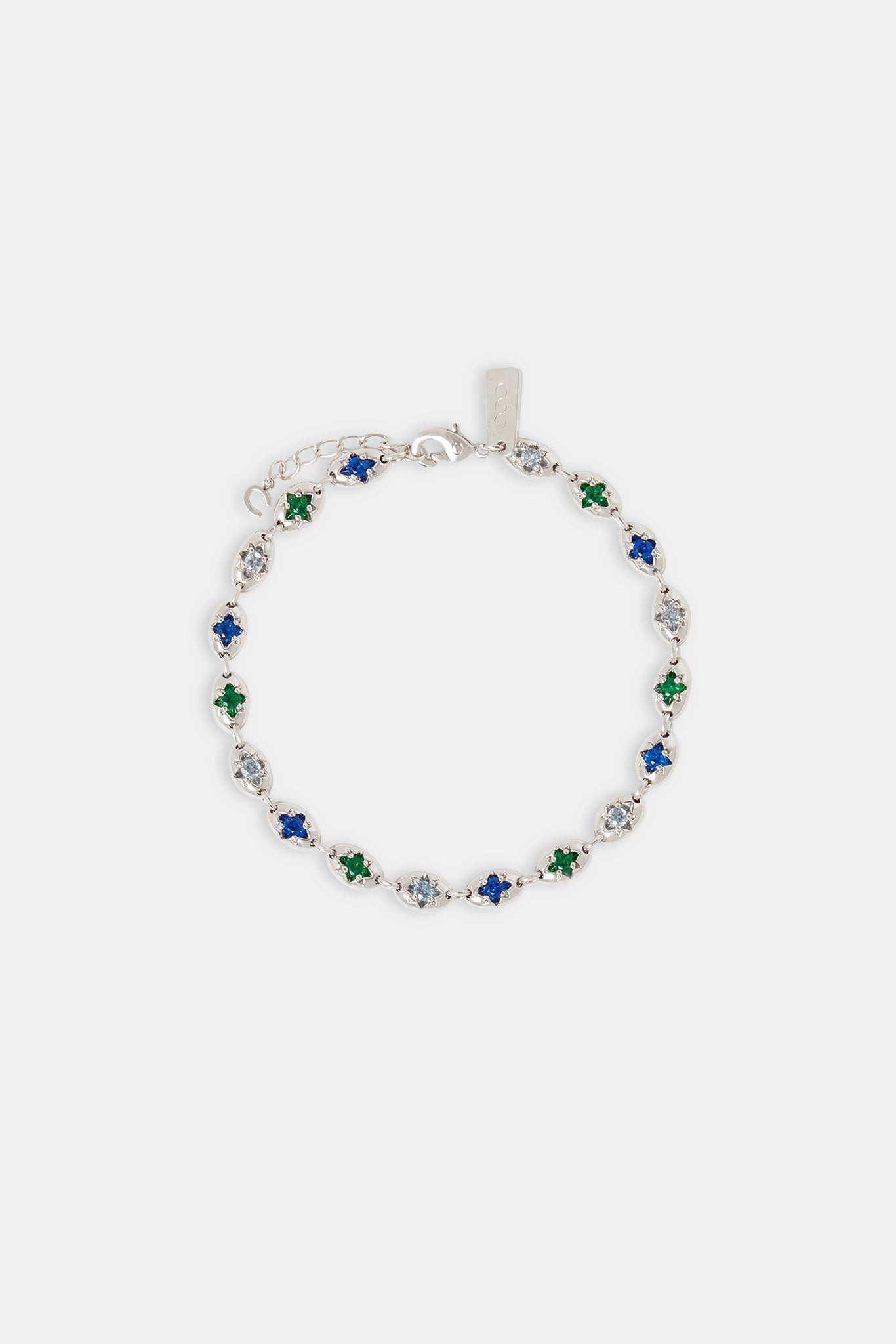 Mixed Gemstone Centre Coffee Bean Bracelet - 6mm