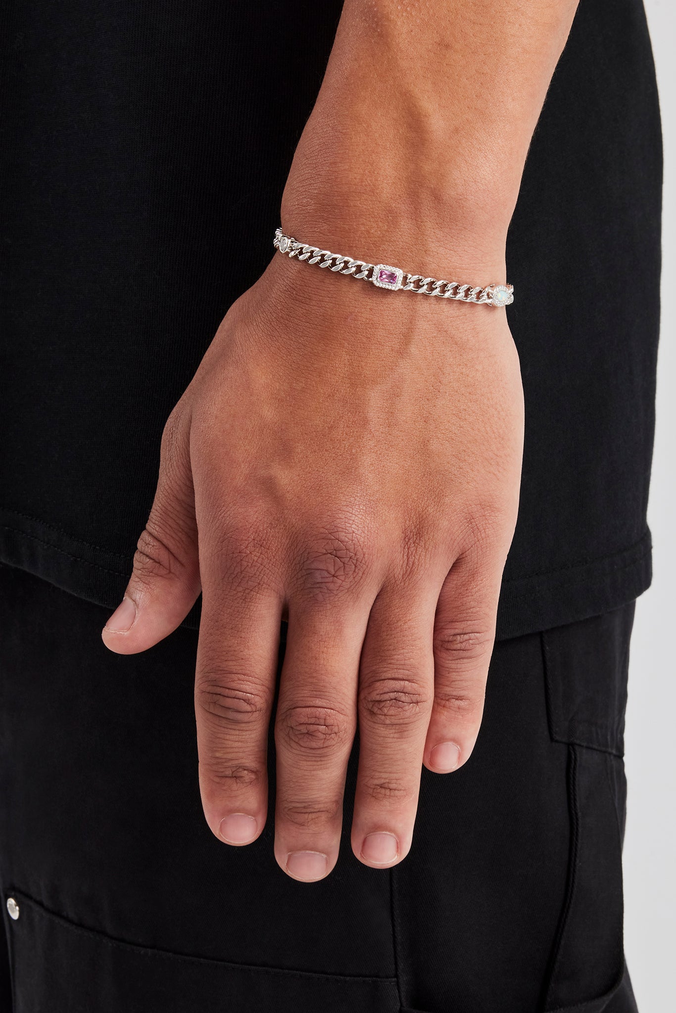 Miami Cuban Armband mit mehreren Edelsteinen – 5 mm