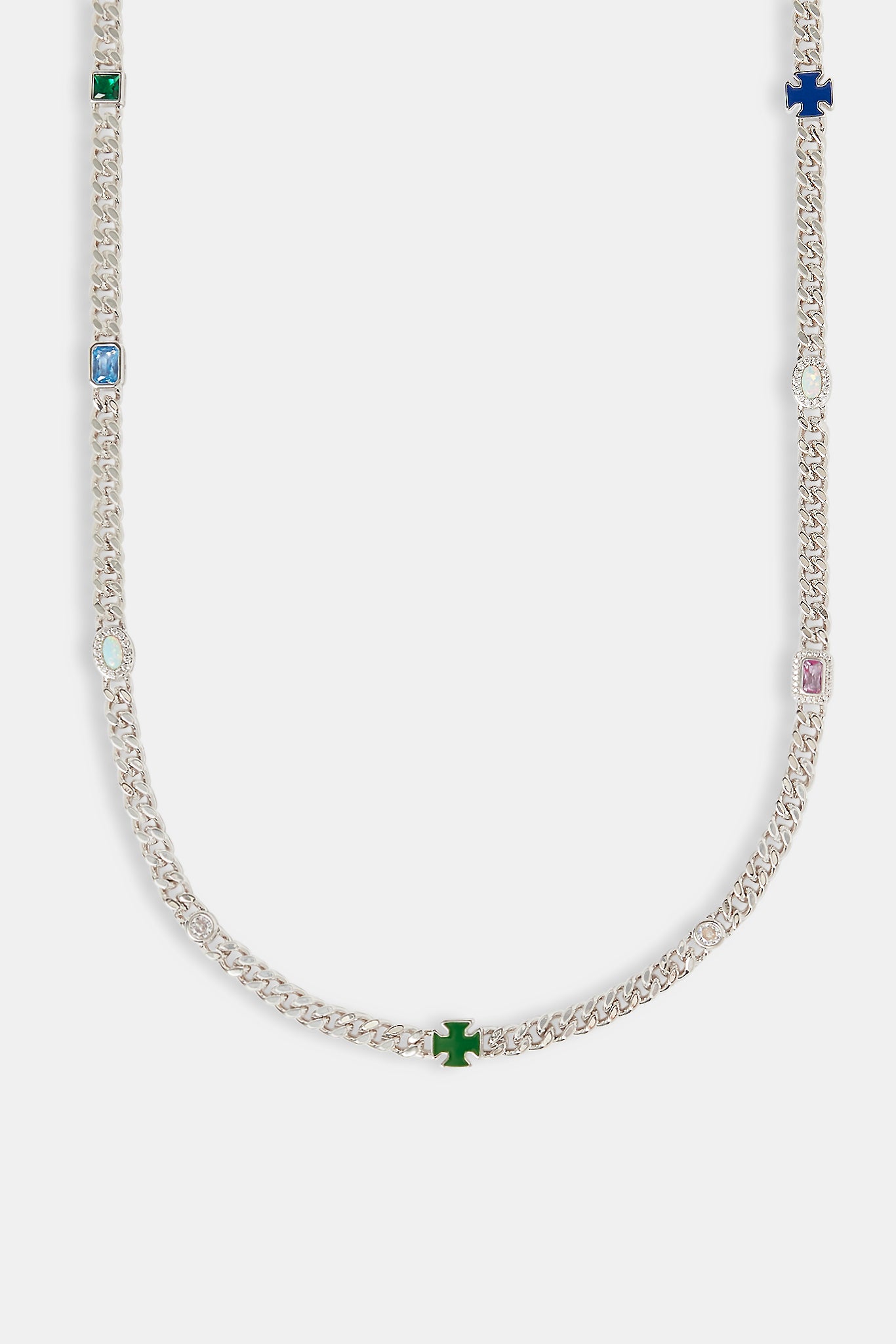 Multi Gemstone Miami Cuban Chain - 5mm