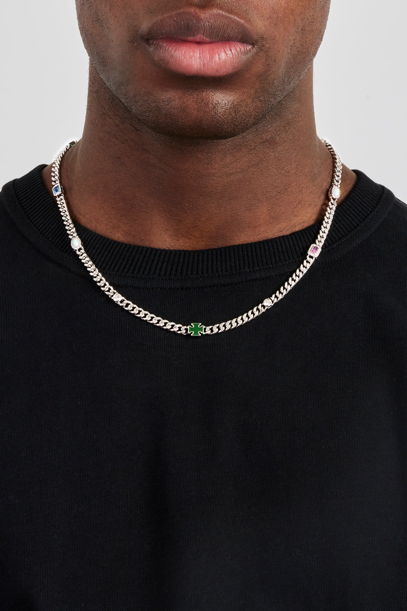 Multi Gemstone Miami Cuban Chain - 5mm