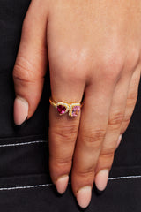 Pink Multi Gem Ring - Gold
