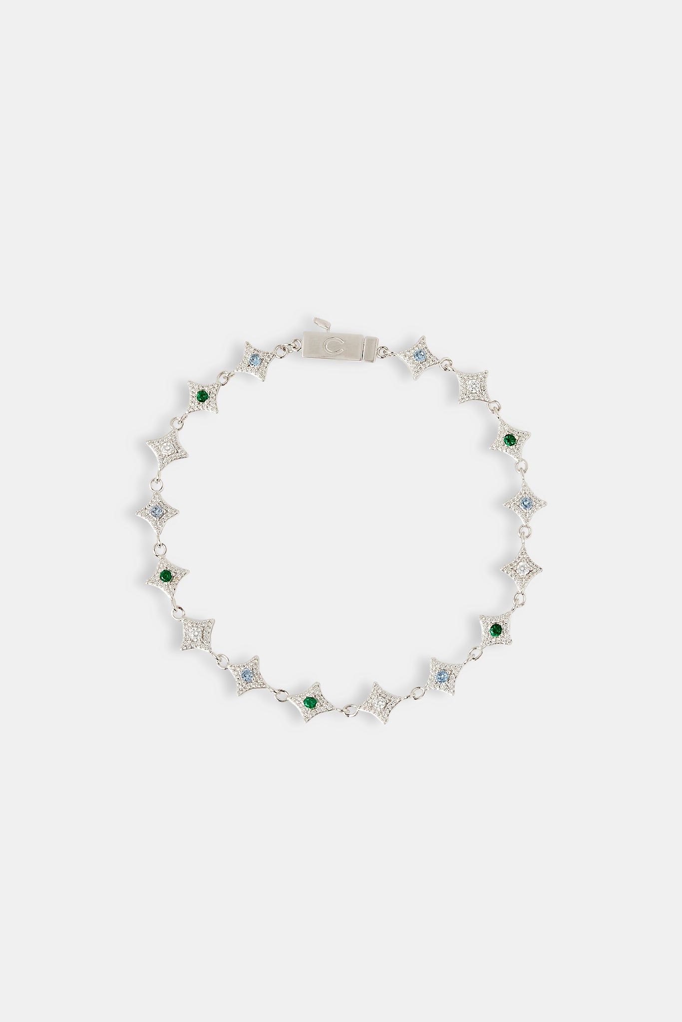 Multi Colour Iced Star Bracelet - 6mm