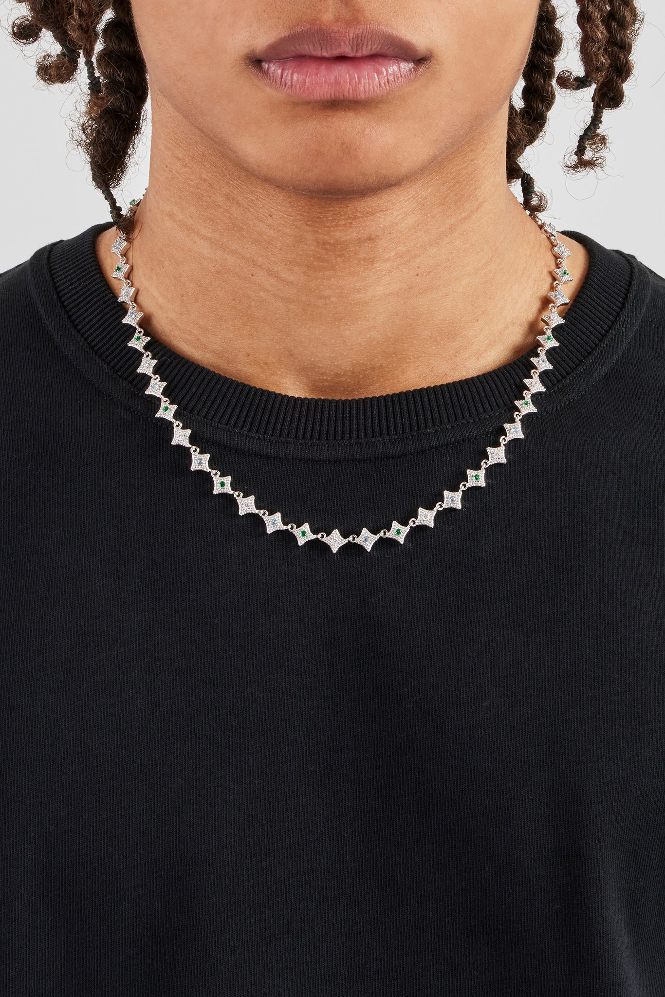 Multi Colour Iced Star Chain - 6mm