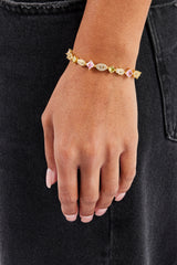 Multi Gemstone Evil Eye & Hamsa Hand Bracelet - 5mm