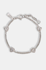 Mikro-Multi-Herz-Kuba-Armband – Weiß – 2,5 mm