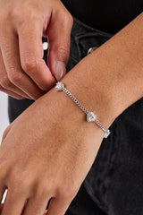 Mikro-Multi-Herz-Kuba-Armband – Weiß – 2,5 mm