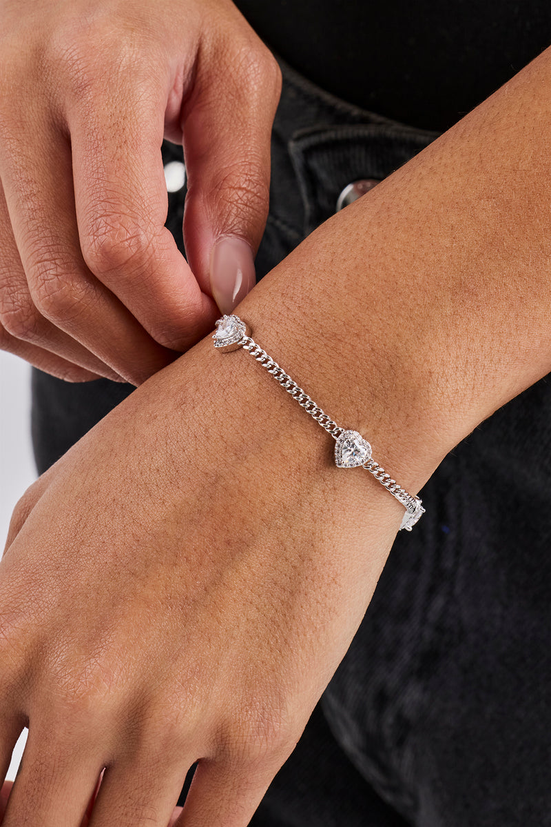 Mikro-Multi-Herz-Kuba-Armband – Weiß – 2,5 mm