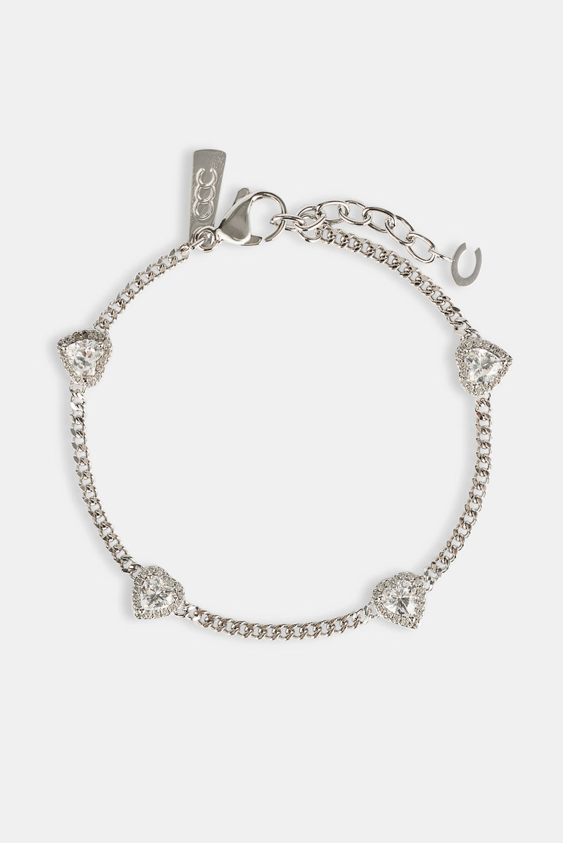 Mikro-Multi-Herz-Kuba-Armband – Weiß – 2,5 mm