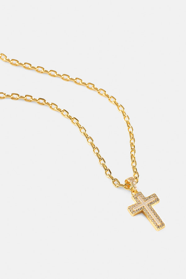 Perlmutt-Kreuz-Halskette – 15 mm