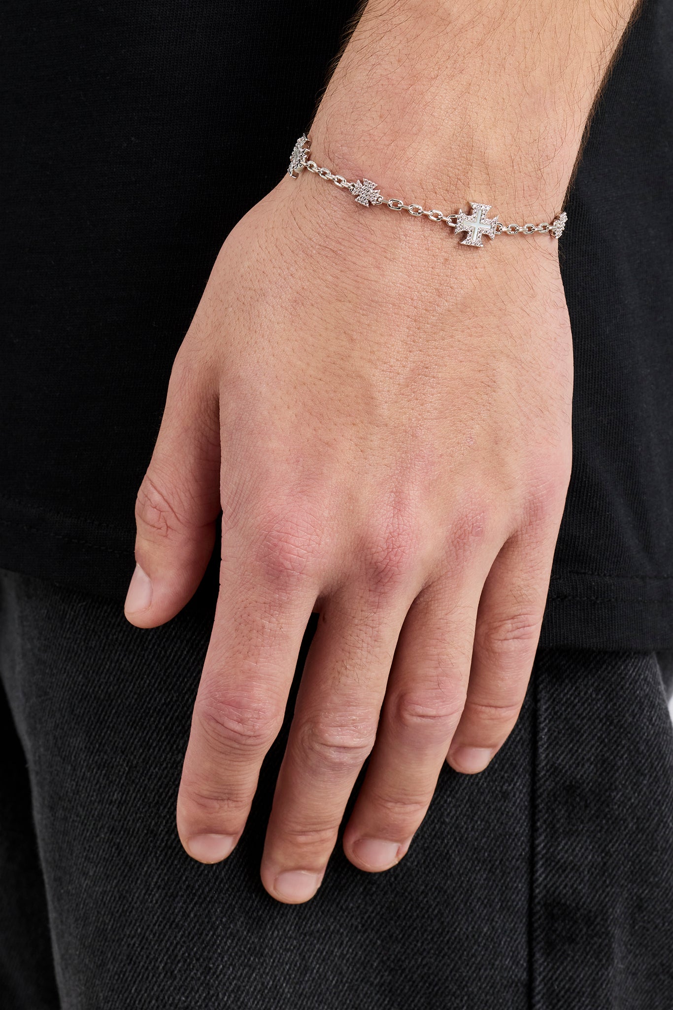 Rolo-Armband mit Mikromotiv aus Perlmutt – 8 mm