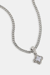 Mother of Pearl Motif Cuban Necklace - 10mm