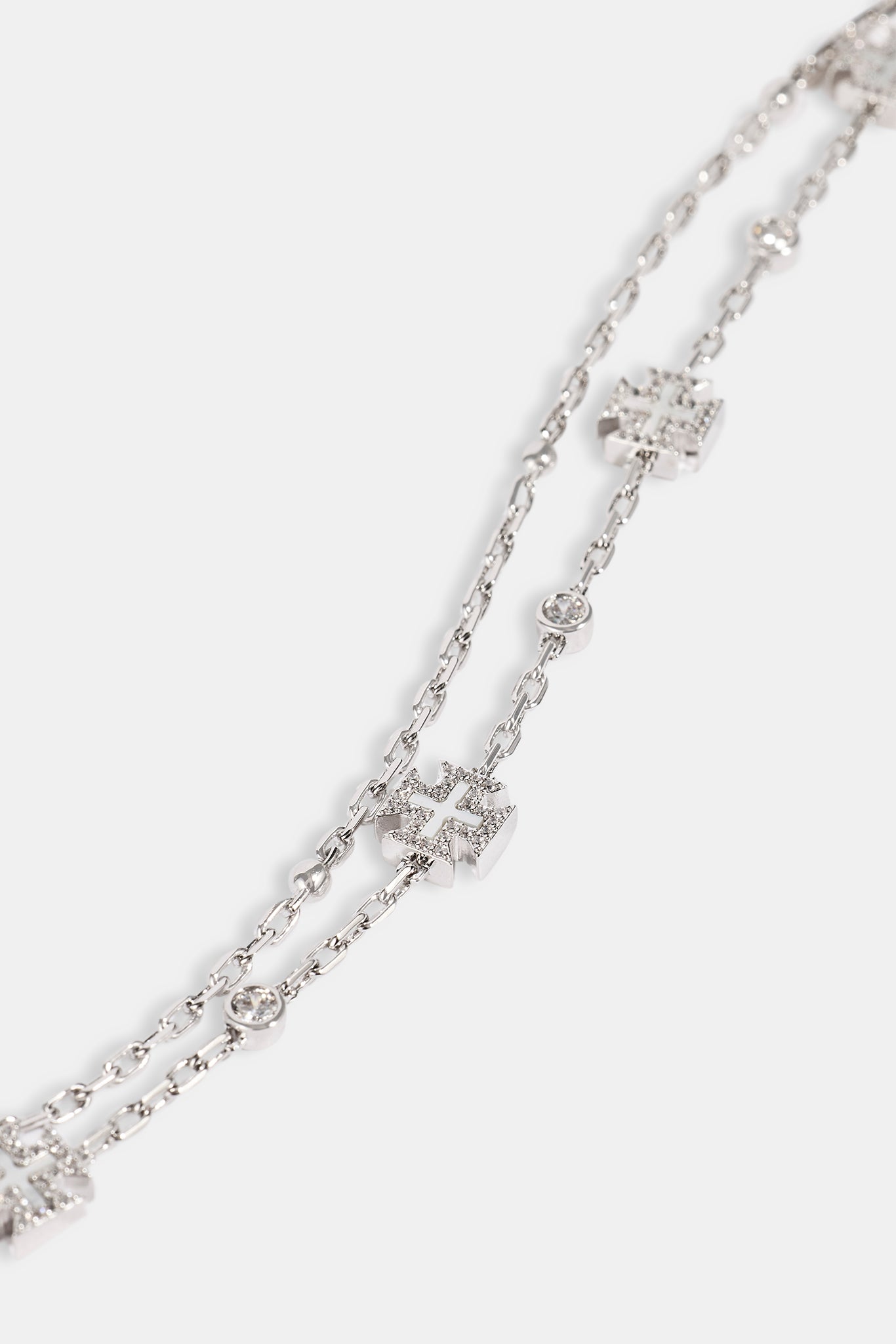 Mother Of Pearl Motif Double Layer Rolo Bracelet - 8mm - White